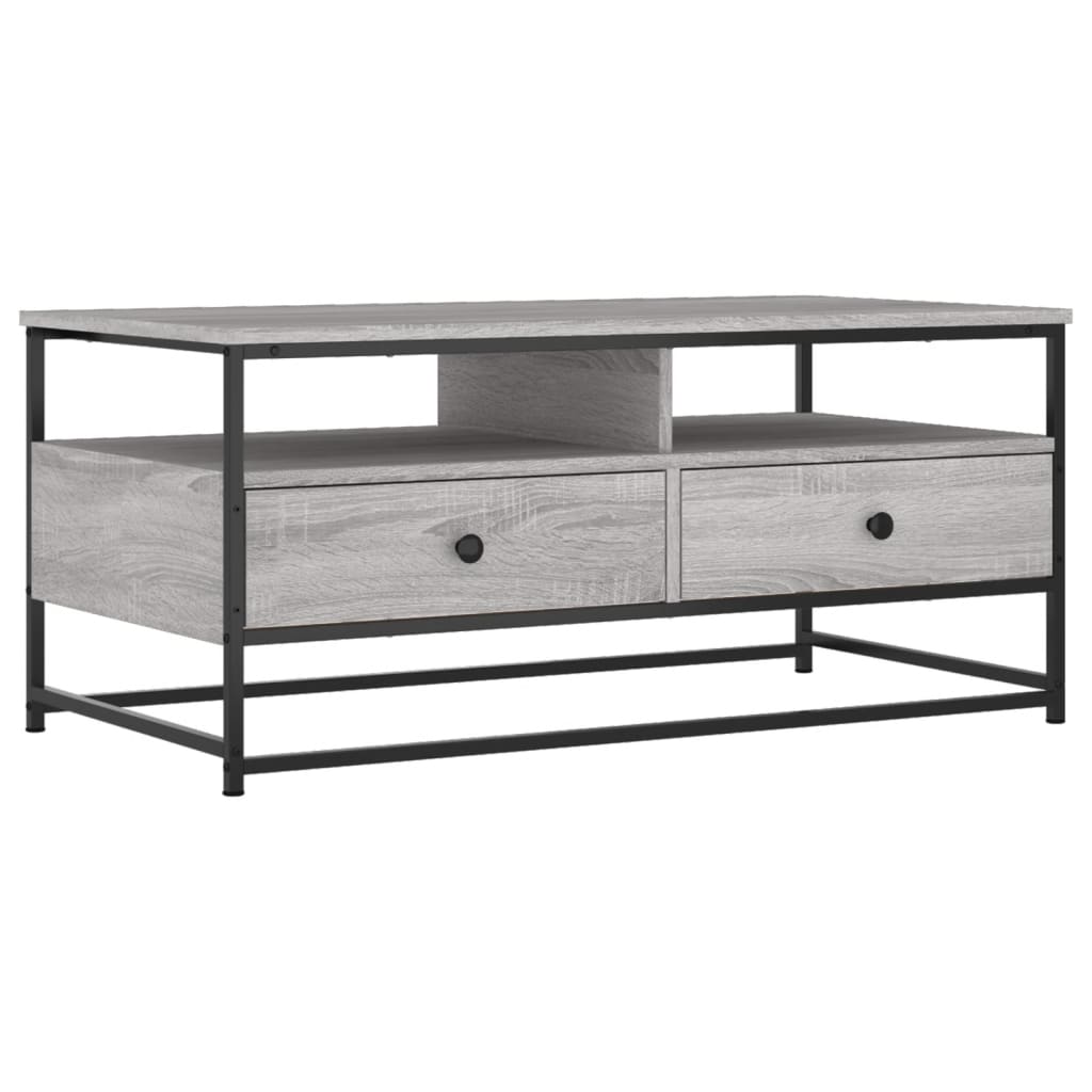 sofabord 100x51x45 cm konstrueret træ grå sonoma-eg