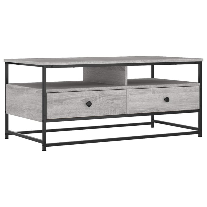 sofabord 100x51x45 cm konstrueret træ grå sonoma-eg