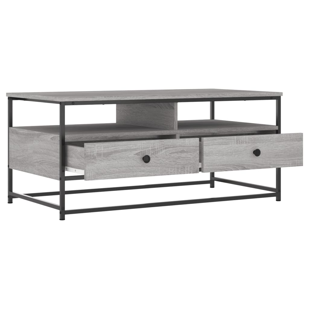 sofabord 100x51x45 cm konstrueret træ grå sonoma-eg