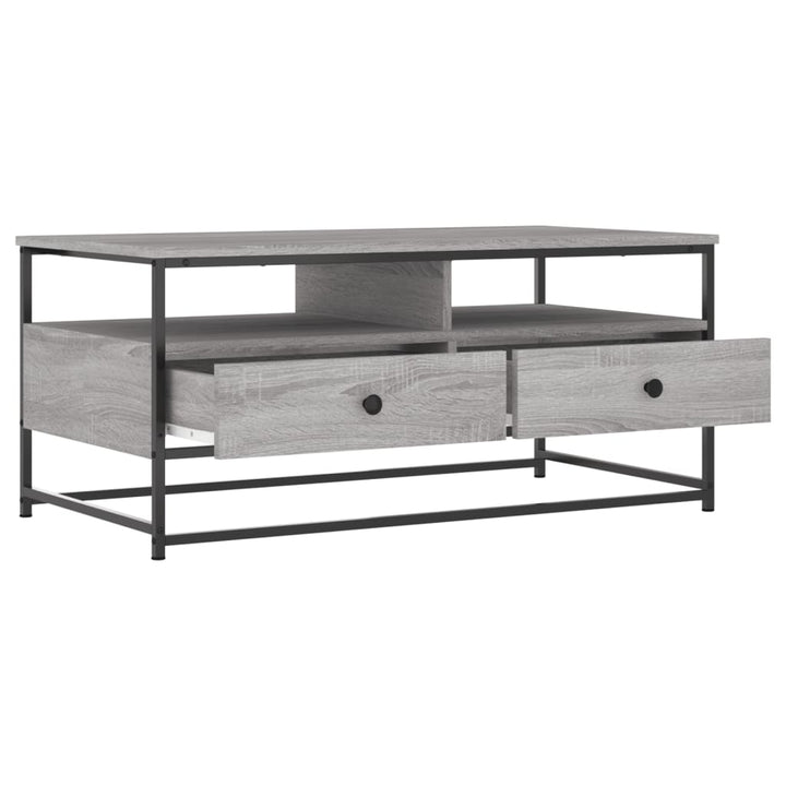 sofabord 100x51x45 cm konstrueret træ grå sonoma-eg