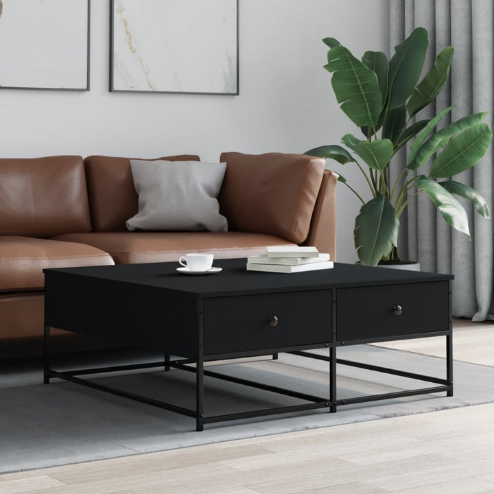 sofabord 100x99x40 cm konstrueret træ sort