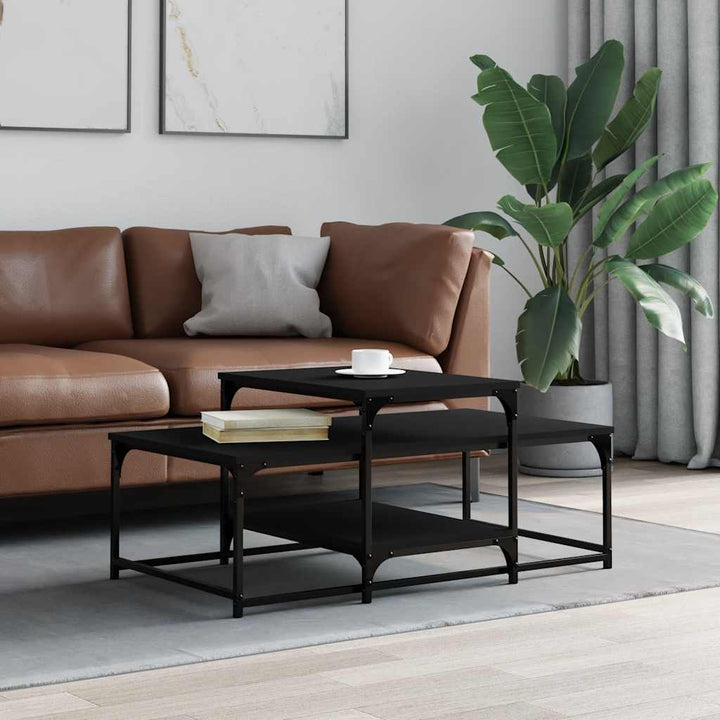 sofabord 102x60x45 cm konstrueret træ sort