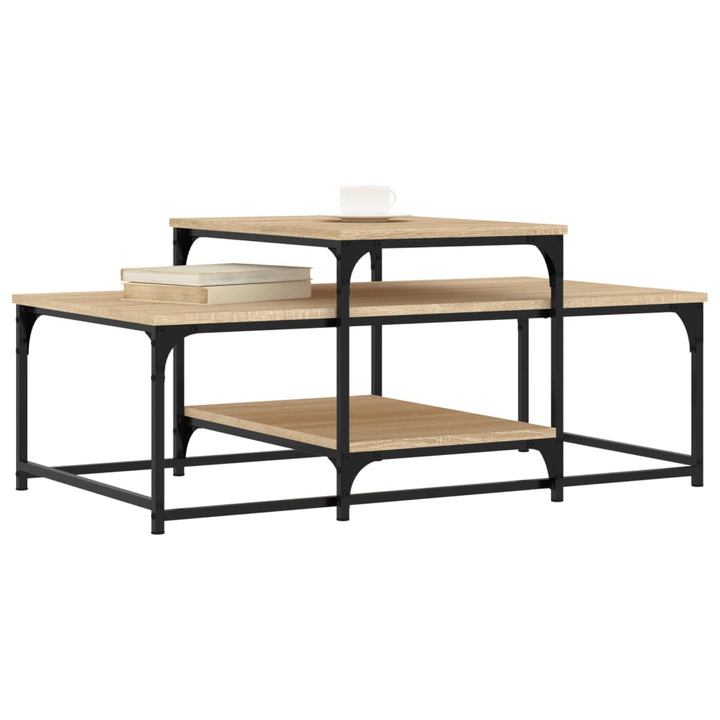 sofabord 102x60x45 cm konstrueret træ sonoma-eg