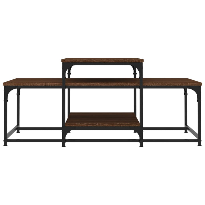 sofabord 102x60x45 cm konstrueret træ brun egetræsfarve