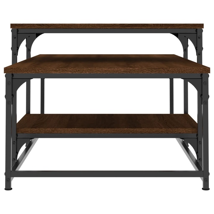 sofabord 102x60x45 cm konstrueret træ brun egetræsfarve