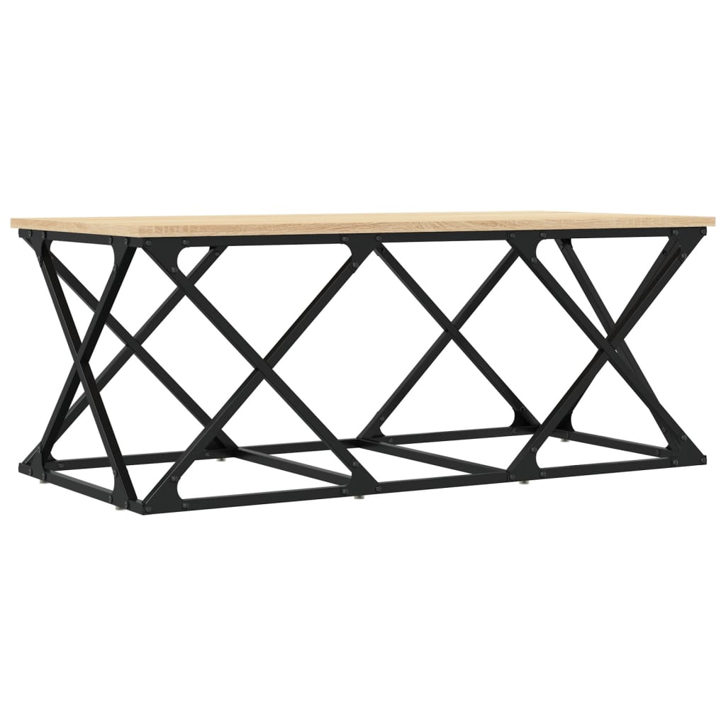 sofabord 100x49x40 cm konstrueret træ sonoma-eg