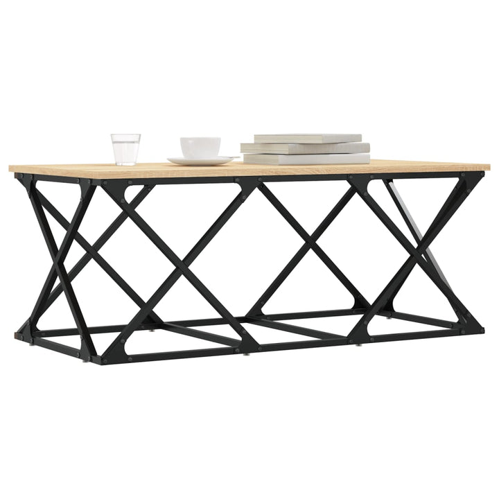sofabord 100x49x40 cm konstrueret træ sonoma-eg