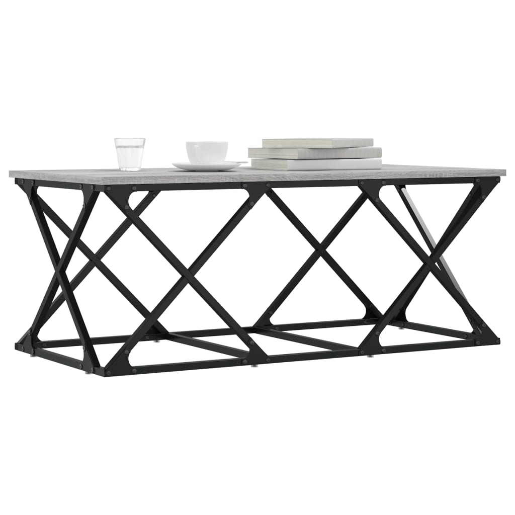 sofabord 100x49x40 cm konstrueret træ grå sonoma-eg