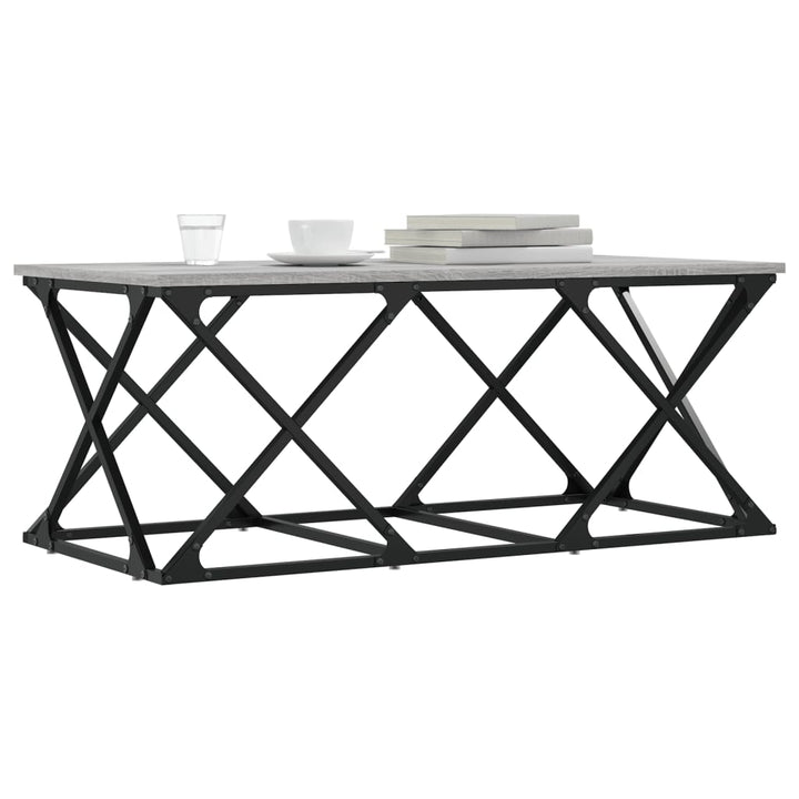 sofabord 100x49x40 cm konstrueret træ grå sonoma-eg