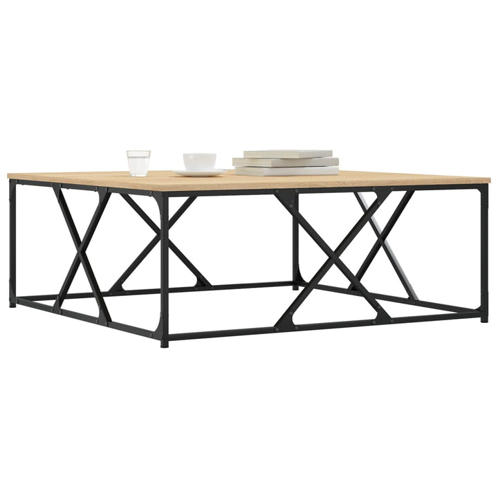 sofabord 100x100x40 cm konstrueret træ sonoma-eg
