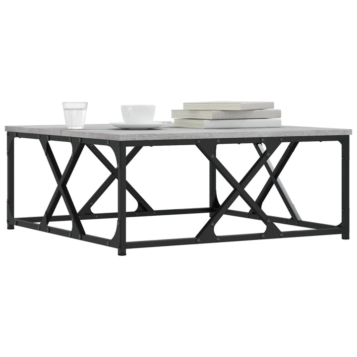 sofabord 70x70x30 cm konstrueret træ grå sonoma-eg