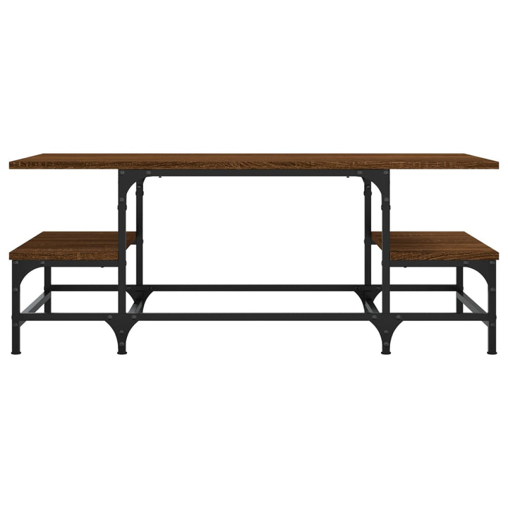 sofabord 100x50,5x40 cm konstrueret træ brun egetræsfarve