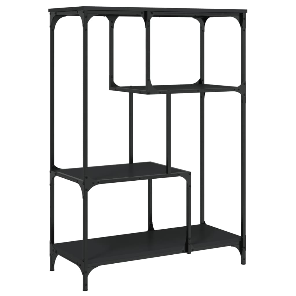 bogreol 81x36x115 cm konstrueret træ og jern sort