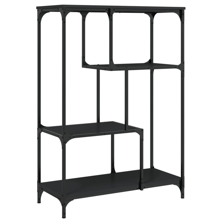 bogreol 81x36x115 cm konstrueret træ og jern sort