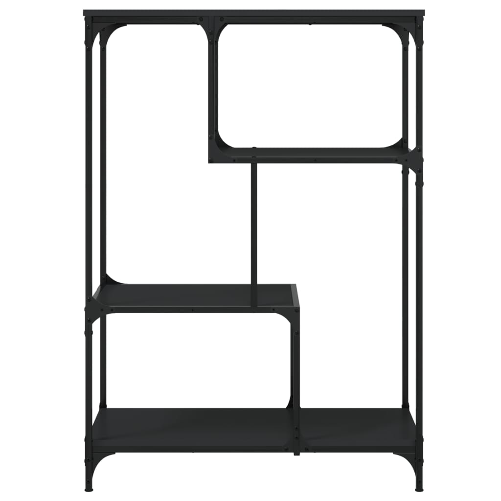 bogreol 81x36x115 cm konstrueret træ og jern sort