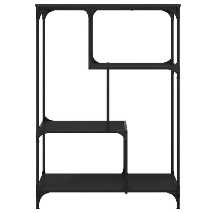 bogreol 81x36x115 cm konstrueret træ og jern sort