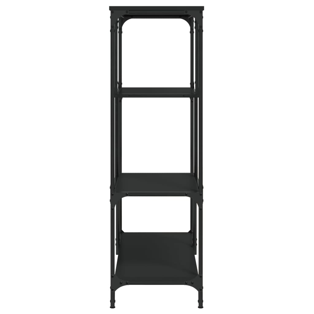 bogreol 81x36x115 cm konstrueret træ og jern sort