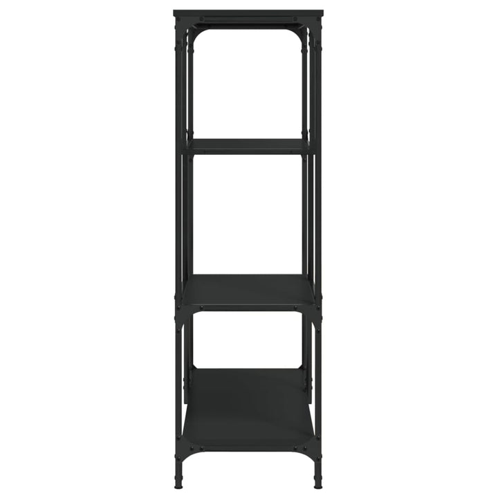 bogreol 81x36x115 cm konstrueret træ og jern sort