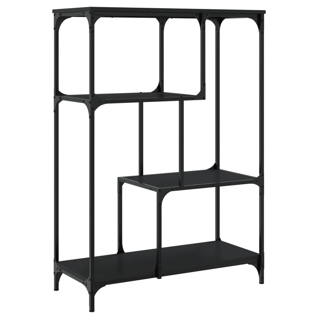 bogreol 81x36x115 cm konstrueret træ og jern sort