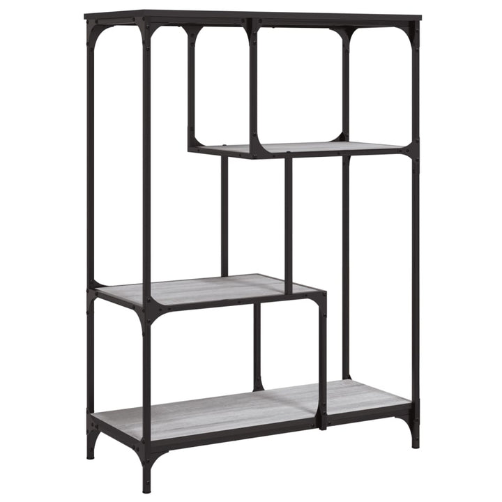 bogreol 81x36x115 cm konstrueret træ og jern grå sonoma-eg