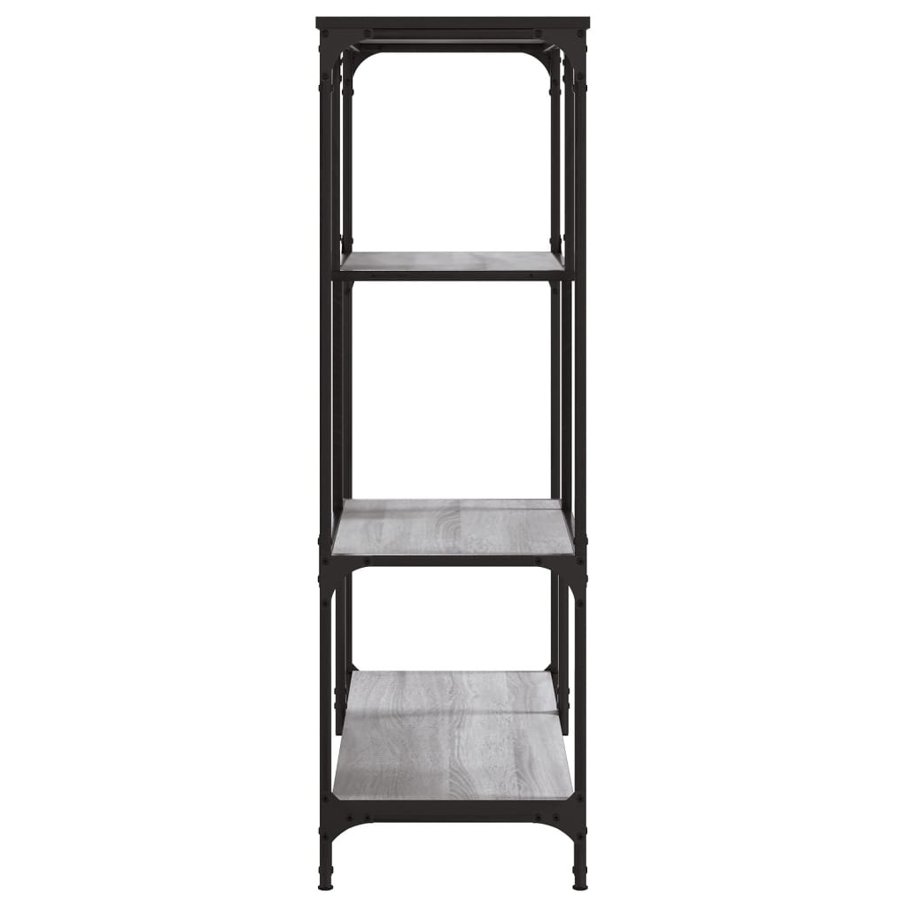 bogreol 81x36x115 cm konstrueret træ og jern grå sonoma-eg