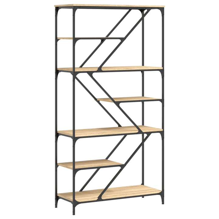 bogreol 91x36x176 cm konstrueret træ og jern sonoma-eg