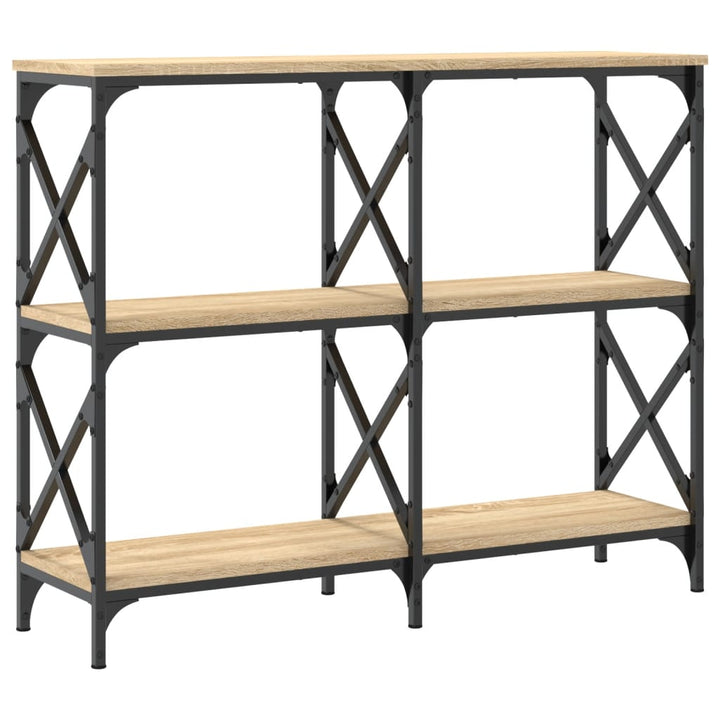 konsolbord 100x28x80,5 cm konstrueret træ sonoma-eg