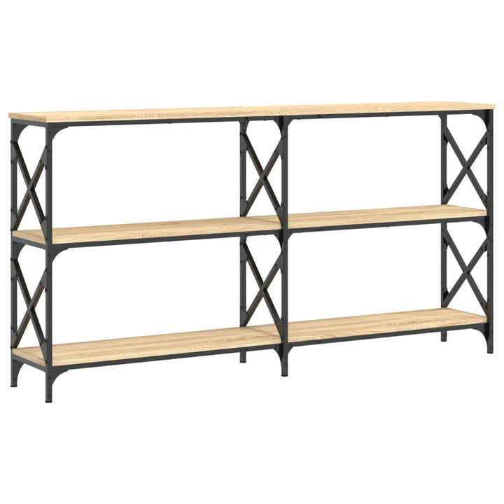konsolbord 156x28x80,5 cm konstrueret træ sonoma-eg