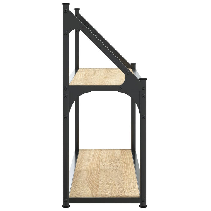 vægreol med 2 hylder Sonoma-eg 60x21x51 cm konstrueret træ