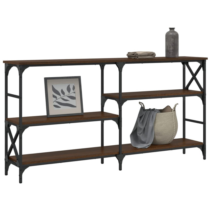 konsolbord 150x29x76,5 cm konstrueret træ brun egetræsfarve