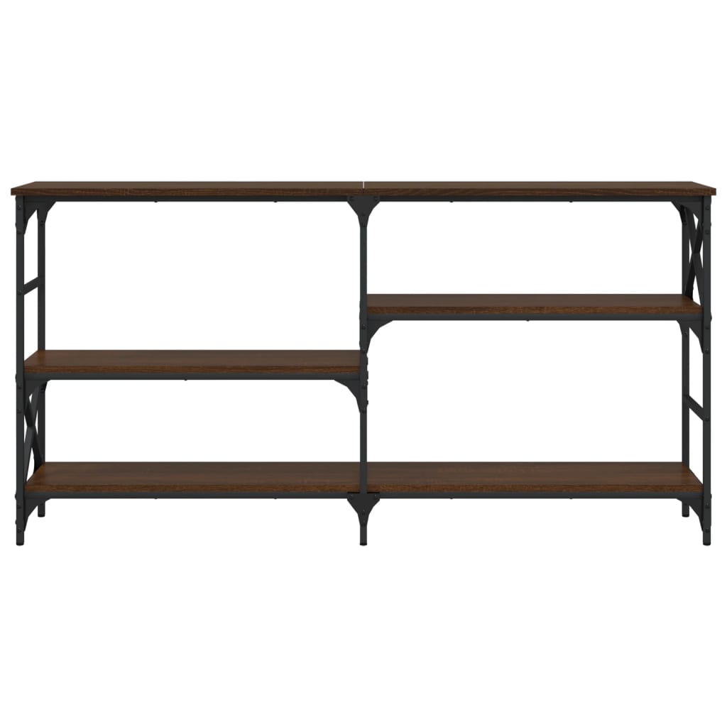 konsolbord 150x29x76,5 cm konstrueret træ brun egetræsfarve