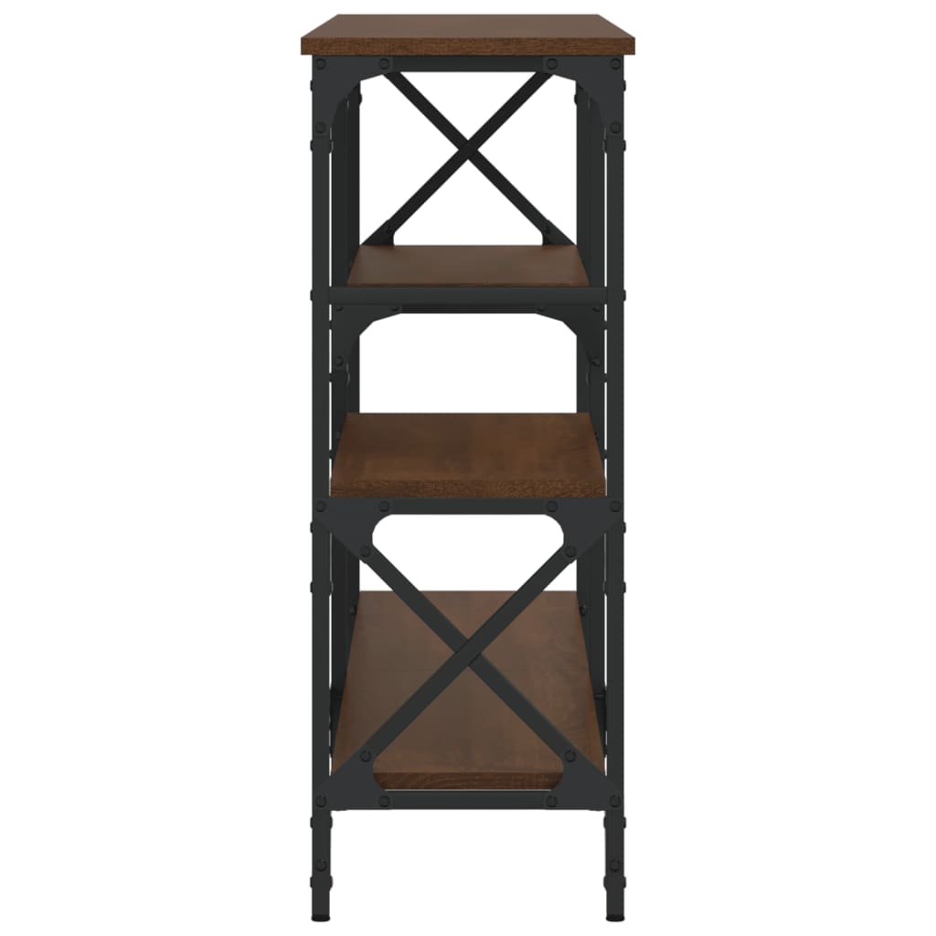 konsolbord 150x29x76,5 cm konstrueret træ brun egetræsfarve