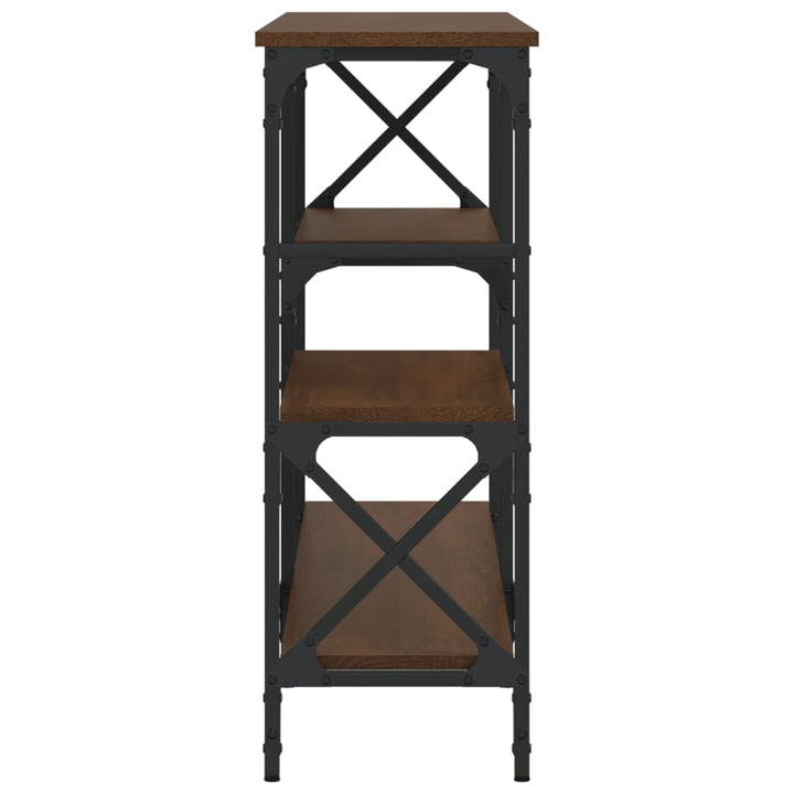 konsolbord 150x29x76,5 cm konstrueret træ brun egetræsfarve