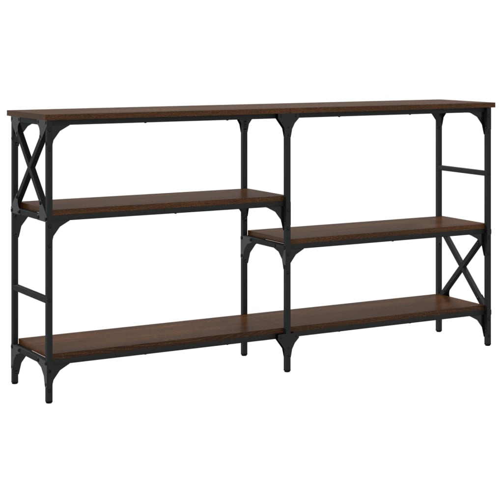 konsolbord 150x29x76,5 cm konstrueret træ brun egetræsfarve