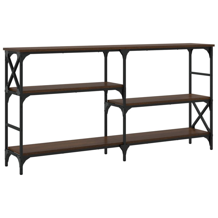 konsolbord 150x29x76,5 cm konstrueret træ brun egetræsfarve