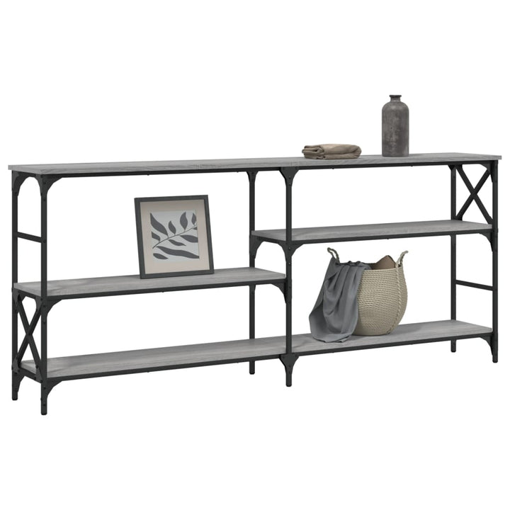 konsolbord 180x29x76,5 cm konstrueret træ grå sonoma-eg