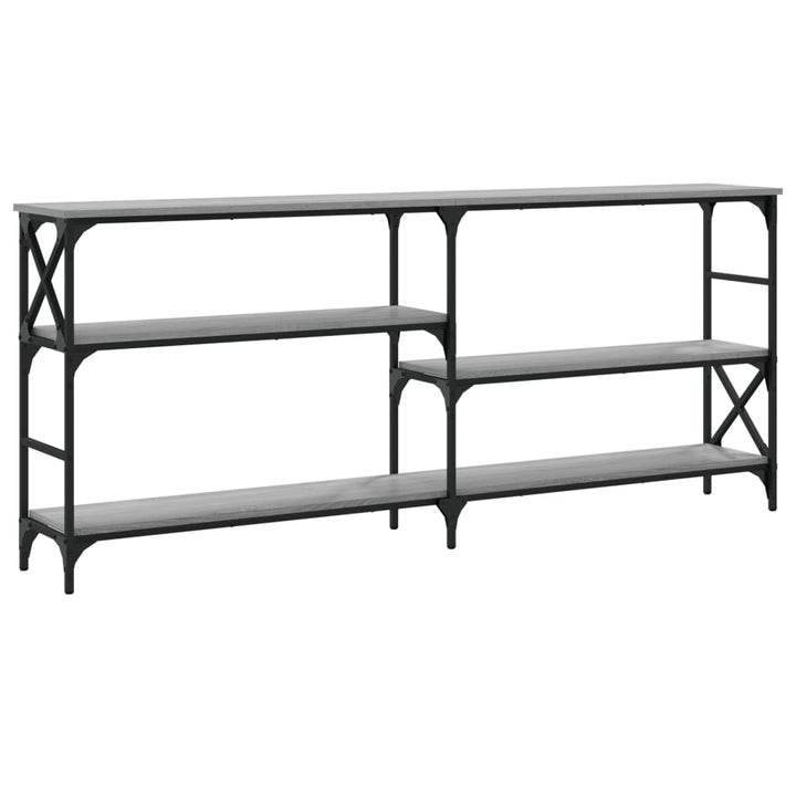 konsolbord 180x29x76,5 cm konstrueret træ grå sonoma-eg