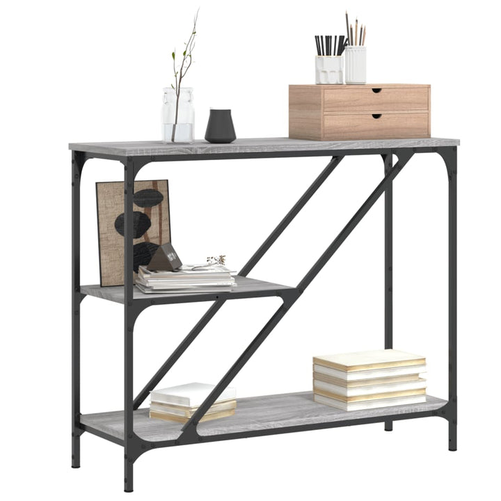 konsolbord 88,5x30x75 cm konstrueret træ grå sonoma-eg