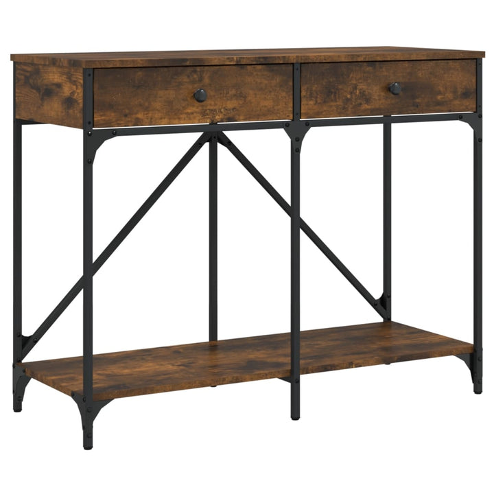 konsolbord 100x39x78,5 cm konstrueret træ røget egetræsfarve