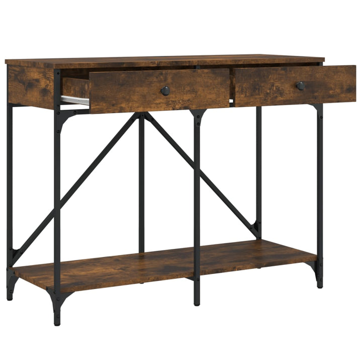 konsolbord 100x39x78,5 cm konstrueret træ røget egetræsfarve