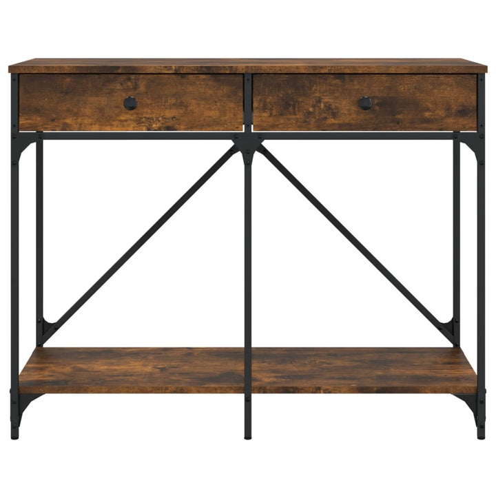 konsolbord 100x39x78,5 cm konstrueret træ røget egetræsfarve