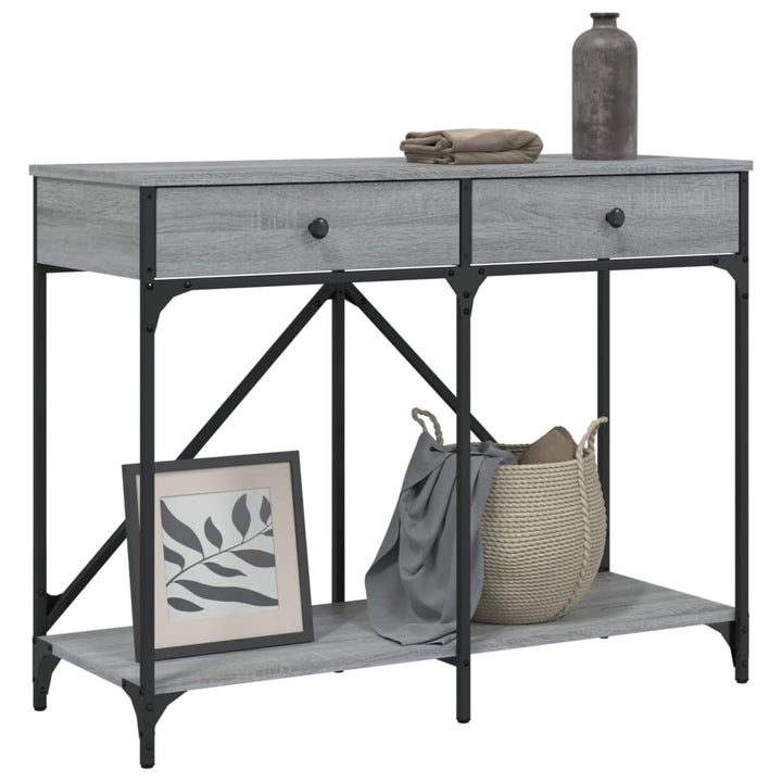 konsolbord 100x39x78,5 cm konstrueret træ grå sonoma-eg