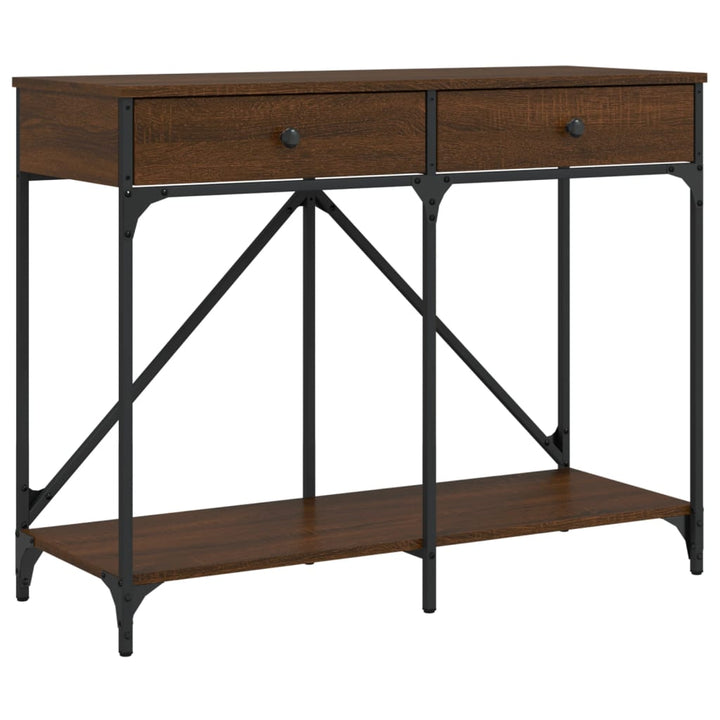 konsolbord 100x39x78,5 cm konstrueret træ brun egetræsfarve
