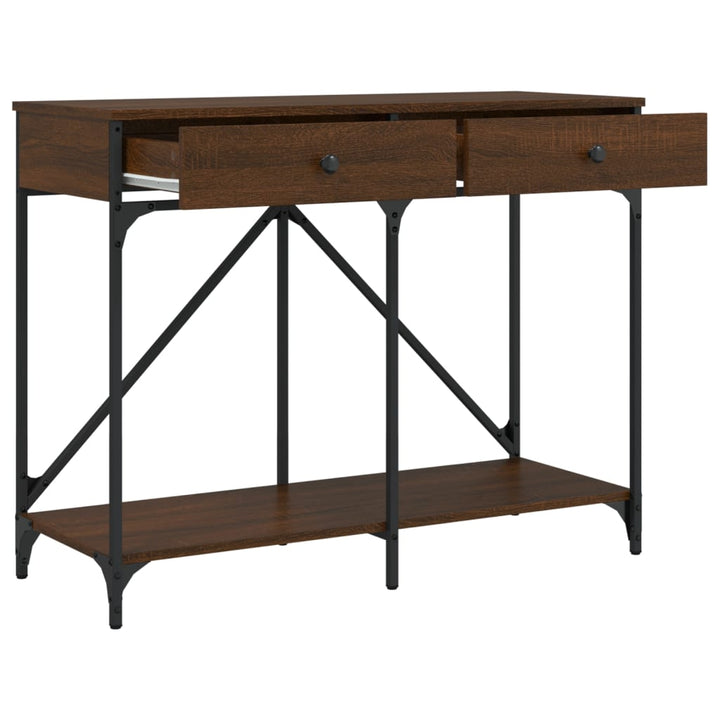 konsolbord 100x39x78,5 cm konstrueret træ brun egetræsfarve