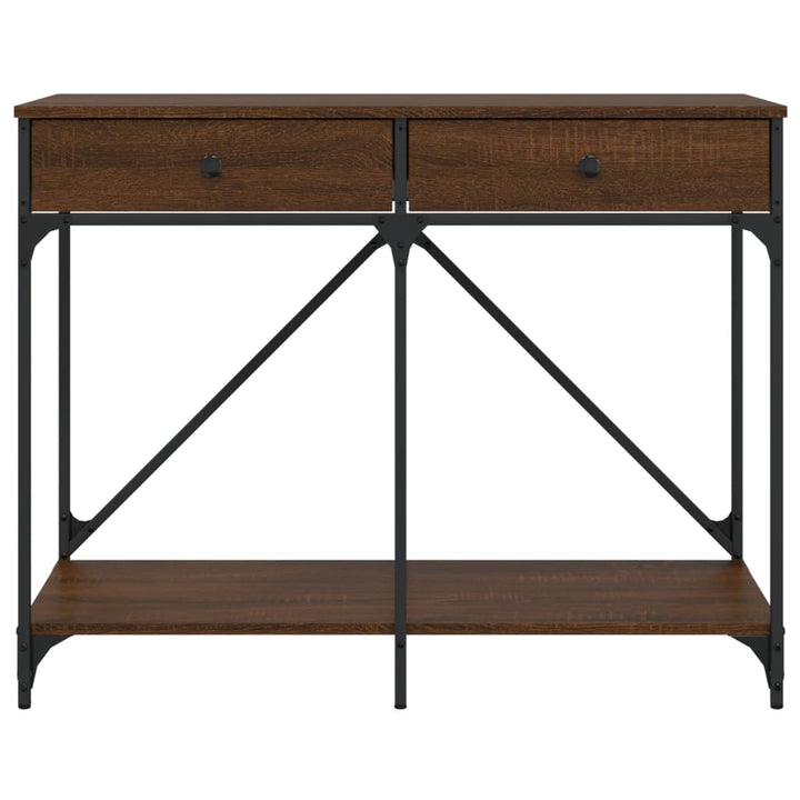 konsolbord 100x39x78,5 cm konstrueret træ brun egetræsfarve
