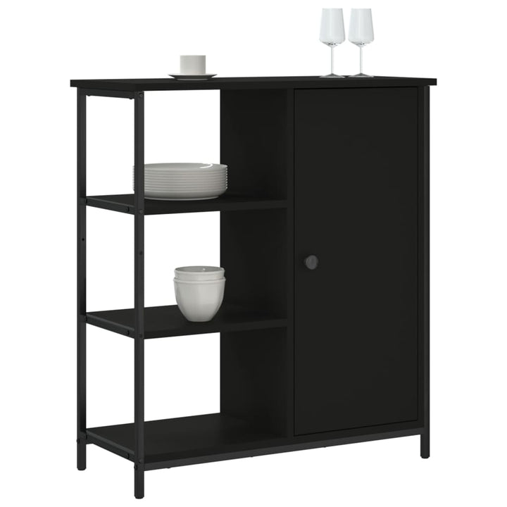skab 70x30x80 cm konstrueret træ sort