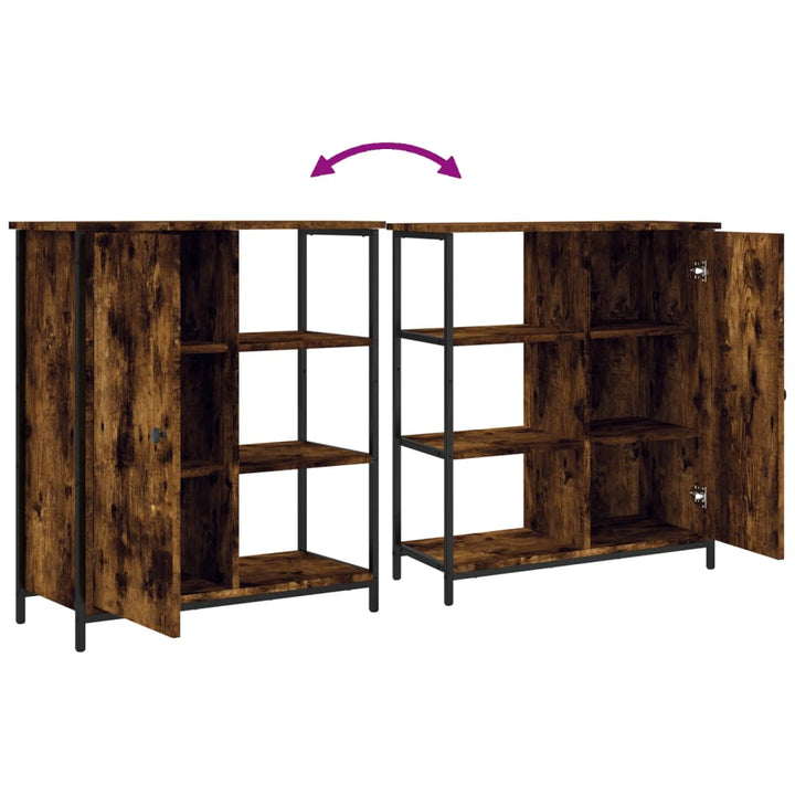 skænk 70x30x80 cm konstrueret træ røget egetræsfarve