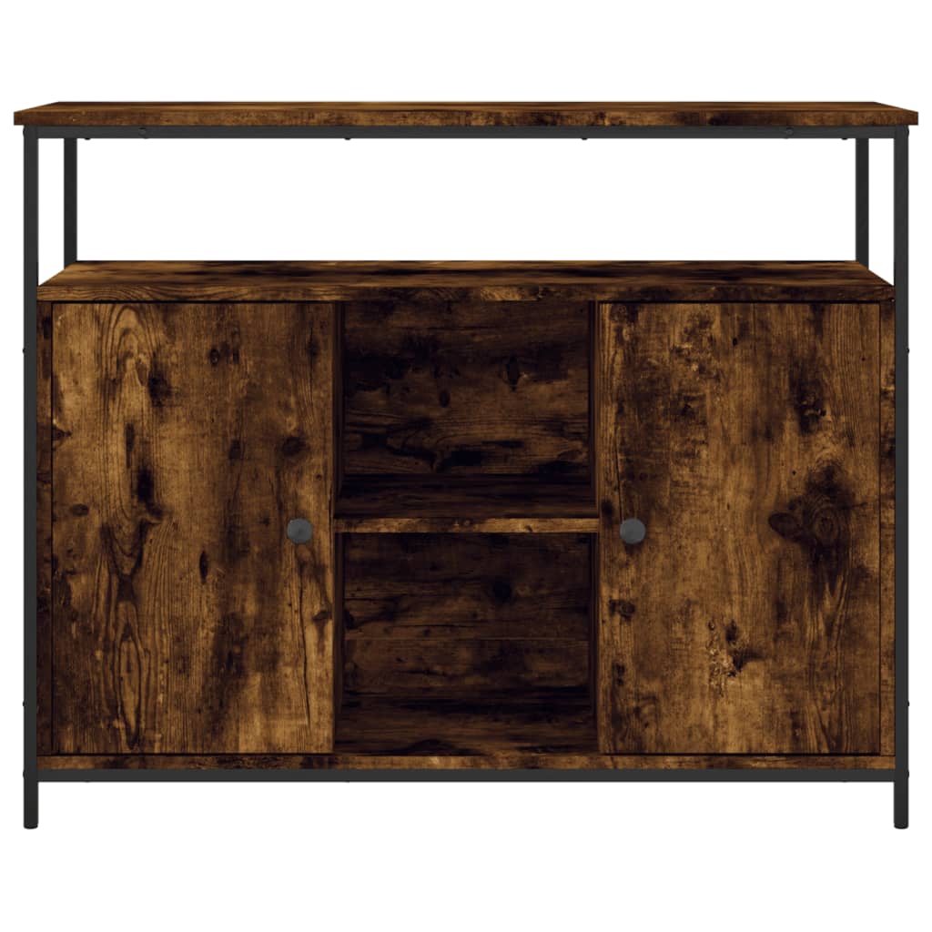 skænk 100x35x80 cm konstrueret træ røget egetræsfarve