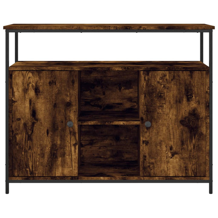 skænk 100x35x80 cm konstrueret træ røget egetræsfarve