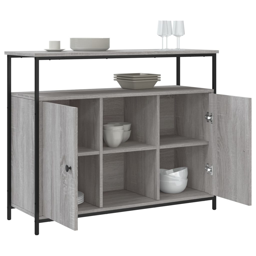 skænk 100x35x80 cm konstrueret træ grå sonoma-eg